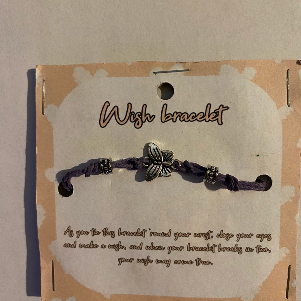 Butterfly charm wish bracelet HANDMADE